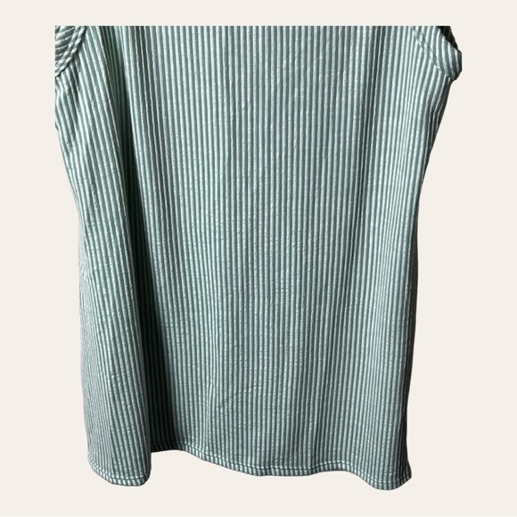 0439W. BLUMIN APPAREL TANK TOP 1X SAGE GREEN AND WHITE STRIPES - Picture 9 of 9
